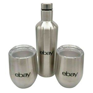 Wine Set Silver 12 Oz Wine Tumbler Decanter Insulated Stainless Steel